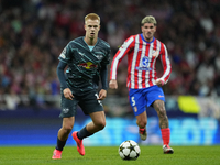 Arthur Vermeeren central midfield of RB Leipzig and Belgium during the UEFA Champions League 2024/25 League Phase MD1 match between Atletico...