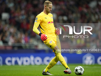 Peter Gulacsi goalkeeper of RB Leipzig and Hungary during the UEFA Champions League 2024/25 League Phase MD1 match between Atletico de Madri...