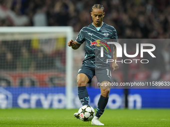 Xavi Simons attacking midfield of RB Leipzig and Netherlands during the UEFA Champions League 2024/25 League Phase MD1 match between Atletic...