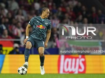 Xavi Simons attacking midfield of RB Leipzig and Netherlands during the UEFA Champions League 2024/25 League Phase MD1 match between Atletic...