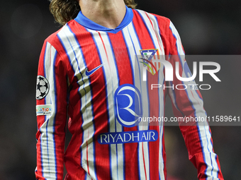 Antoine Griezmann second striker of Atletico de Madrid and France reacts during the UEFA Champions League 2024/25 League Phase MD1 match bet...