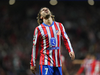 Antoine Griezmann second striker of Atletico de Madrid and France reacts during the UEFA Champions League 2024/25 League Phase MD1 match bet...