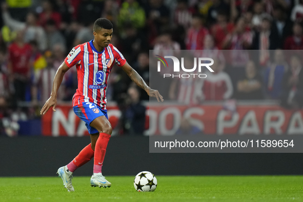 Reinildo Mandava left-back of Atletico de Madrid and Mozambique during the UEFA Champions League 2024/25 League Phase MD1 match between Atle...