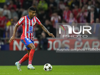 Reinildo Mandava left-back of Atletico de Madrid and Mozambique during the UEFA Champions League 2024/25 League Phase MD1 match between Atle...