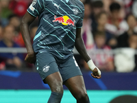 Castello Lukeba centre-back of RB Leipzig and France during the UEFA Champions League 2024/25 League Phase MD1 match between Atletico de Mad...