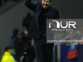 Diego Pablo Cholo Simeone head coach of Atletico de Madrid during the UEFA Champions League 2024/25 League Phase MD1 match between Atletico...