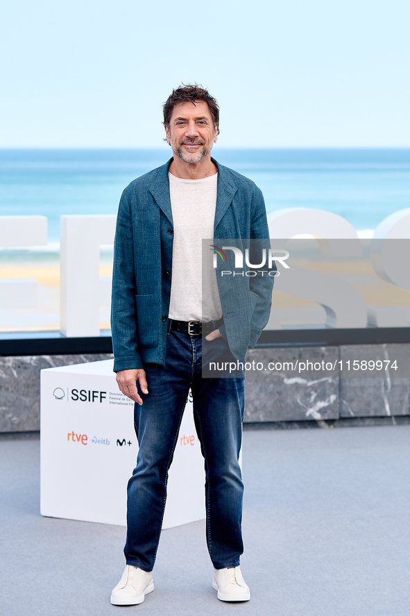 Javier Bardem attends the photocall for the Donostia Awards during the 72nd San Sebastian International Film Festival in San Sebastian, Spai...