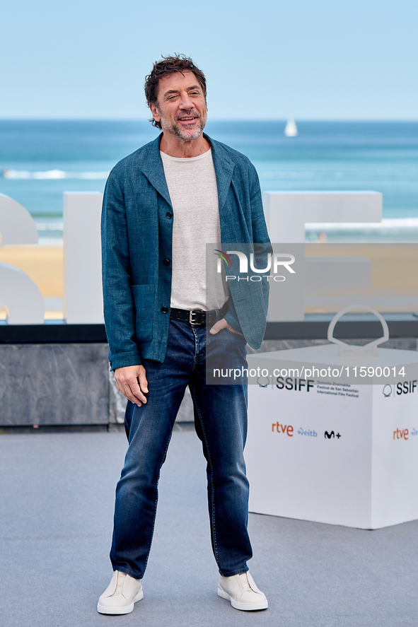 Javier Bardem attends the photocall for the Donostia Awards during the 72nd San Sebastian International Film Festival in San Sebastian, Spai...