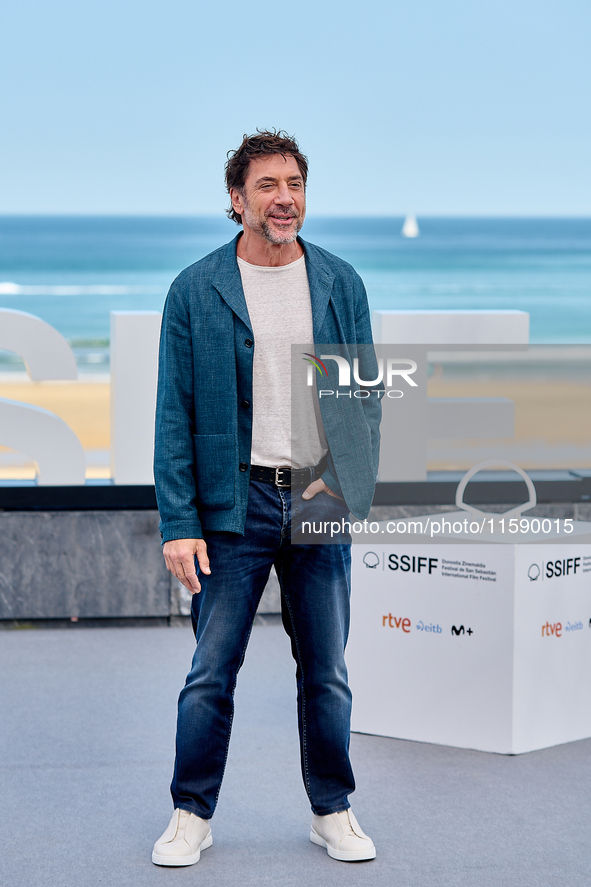 Javier Bardem attends the photocall for the Donostia Awards during the 72nd San Sebastian International Film Festival in San Sebastian, Spai...