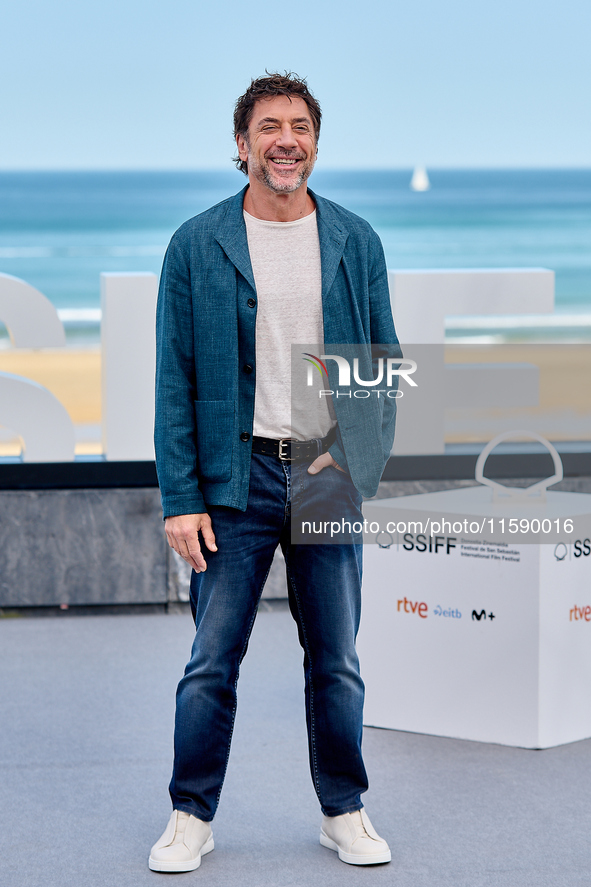 Javier Bardem attends the photocall for the Donostia Awards during the 72nd San Sebastian International Film Festival in San Sebastian, Spai...