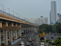 Kolkata metro tracks as seen in Kolkata, India, on September 20, 2024. (