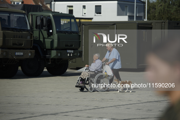 A field hospital has been set up to provide aid to the people from flood-hit areas in Nysa, Poland on September 20, 2024. On September 19, 2...