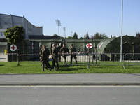 A field hospital has been set up to provide aid to the people from flood-hit areas in Nysa, Poland on September 20, 2024. On September 19, 2...