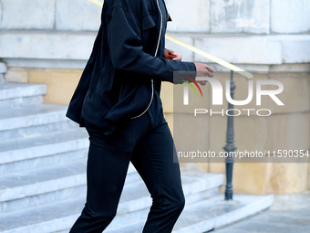 Inaki Williams stands at the Maria Cristina Hotel during the 72nd San Sebastian International Film Festival in San Sebastian, Spain, on Sept...