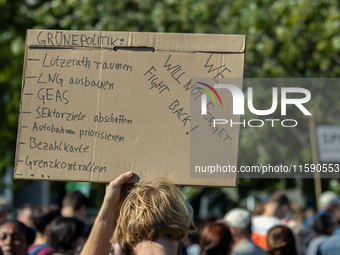 Protesters march during the global climate strike organized by Fridays for Future in Berlin, Germany, on September 20, 2024 (