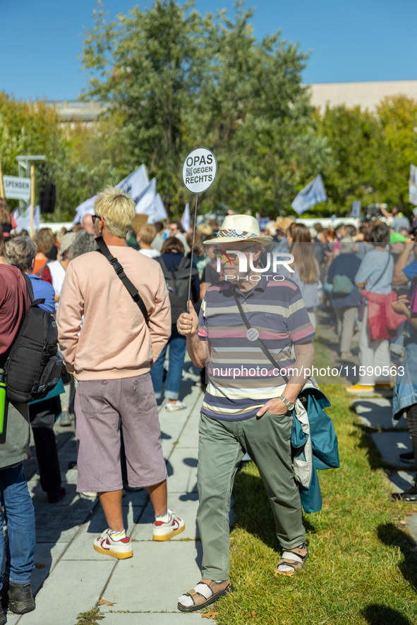 Protesters march during the global climate strike organized by Fridays for Future in Berlin, Germany, on September 20, 2024 