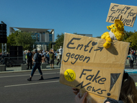 Protesters march during the global climate strike organized by Fridays for Future in Berlin, Germany, on September 20, 2024 (