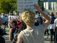 Protesters march during the global climate strike organized by Fridays for Future in Berlin, Germany, on September 20, 2024 (