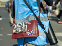 Protesters march during the global climate strike organized by Fridays for Future in Berlin, Germany, on September 20, 2024 (