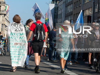 Thousands of people take part in a climate demonstration as part of the Fridays for Future climate action movement in Cologne, Germany, on S...