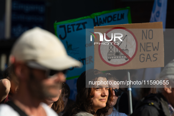 Thousands of people take part in a climate demonstration as part of the Fridays for Future climate action movement in Cologne, Germany, on S...