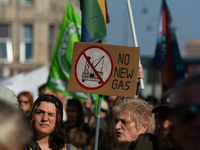 Thousands of people take part in a climate demonstration as part of the Fridays for Future climate action movement in Cologne, Germany, on S...