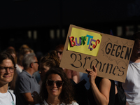 Thousands of people take part in a climate demonstration as part of the Fridays for Future climate action movement in Cologne, Germany, on S...