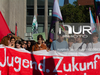 Thousands of people take part in a climate demonstration as part of the Fridays for Future climate action movement in Cologne, Germany, on S...