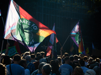 Thousands of people take part in a climate demonstration as part of the Fridays for Future climate action movement in Cologne, Germany, on S...