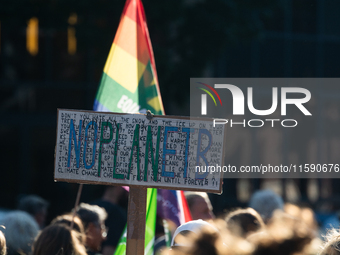 Thousands of people take part in a climate demonstration as part of the Fridays for Future climate action movement in Cologne, Germany, on S...