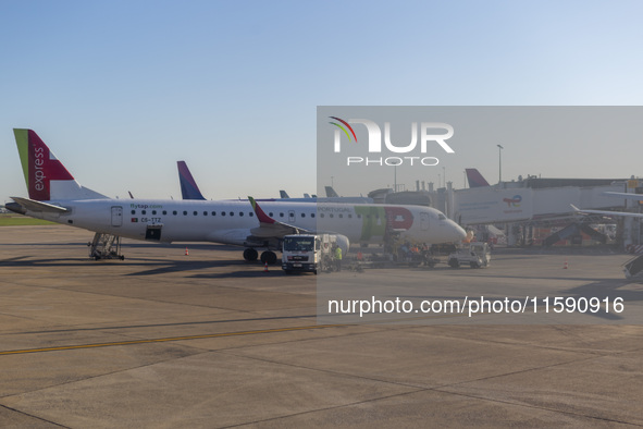 A TAP Air Portugal plane is on land at Orly Airport in Paris, France, on September 15, 2024. Airports Council International (ACI) World rele...