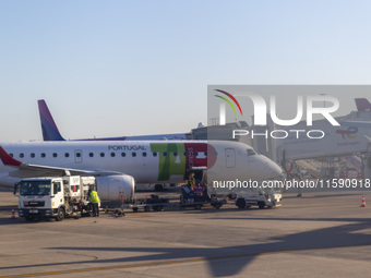 A TAP Air Portugal plane is on land at Orly Airport in Paris, France, on September 15, 2024. Airports Council International (ACI) World rele...