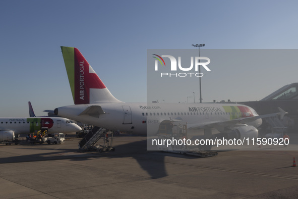 A TAP Air Portugal plane is on land at Orly Airport in Paris, France, on September 15, 2024. Airports Council International (ACI) World rele...