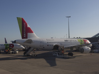 A TAP Air Portugal plane is on land at Orly Airport in Paris, France, on September 15, 2024. Airports Council International (ACI) World rele...