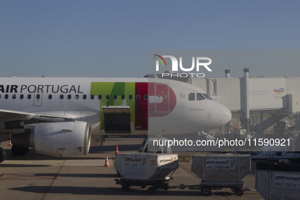 A TAP Air Portugal plane is on land at Orly Airport in Paris, France, on September 15, 2024. Airports Council International (ACI) World rele...