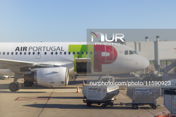 A TAP Air Portugal plane is on land at Orly Airport in Paris, France, on September 15, 2024. Airports Council International (ACI) World rele...