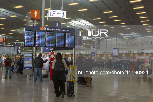 A general view of Orly Airport in Paris, France, on September 18, 2024. Airports Council International (ACI) World releases its latest air t...