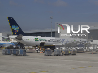 An airplane from Azul airlines is at Orly Airport in Paris, France, on September 18, 2024. Airports Council International (ACI) World releas...