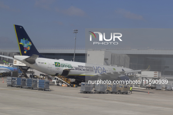 An airplane from Azul airlines is at Orly Airport in Paris, France, on September 18, 2024. Airports Council International (ACI) World releas...