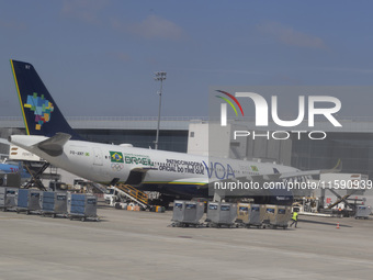 An airplane from Azul airlines is at Orly Airport in Paris, France, on September 18, 2024. Airports Council International (ACI) World releas...