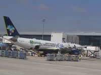 An airplane from Azul airlines is at Orly Airport in Paris, France, on September 18, 2024. Airports Council International (ACI) World releas...