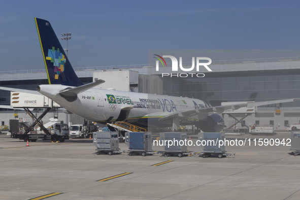 An airplane from Azul airlines at Orly Airport in Paris, France, on September 18, 2024. Airports Council International (ACI) World releases...