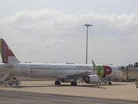 An airplane is seen at Lisbon airport in Lisbon, Portugal, on September 18, 2024. Airports Council International (ACI) World releases its la...