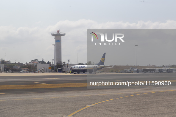 An airplane is seen at Lisbon airport in Lisbon, Portugal, on September 18, 2024. Airports Council International (ACI) World releases its la...