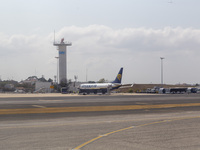 An airplane is seen at Lisbon airport in Lisbon, Portugal, on September 18, 2024. Airports Council International (ACI) World releases its la...