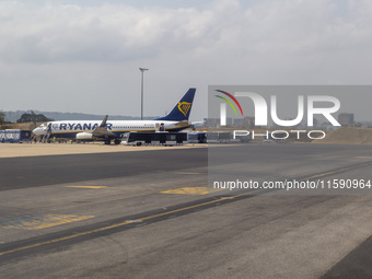 An airplane is seen at Lisbon airport in Lisbon, Portugal, on September 18, 2024. Airports Council International (ACI) World releases its la...