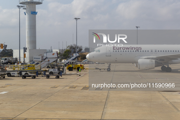 An airplane is seen at Lisbon airport in Lisbon, Portugal, on September 18, 2024. Airports Council International (ACI) World releases its la...