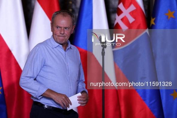 Polish Prime Minister Donald Tusk meets with European Commission President Ursula von der Leyen, Czech Prime Minister Petr Fiala, Slovak Pri...