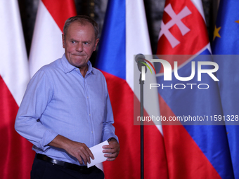 Polish Prime Minister Donald Tusk meets with European Commission President Ursula von der Leyen, Czech Prime Minister Petr Fiala, Slovak Pri...