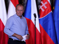 Polish Prime Minister Donald Tusk meets with European Commission President Ursula von der Leyen, Czech Prime Minister Petr Fiala, Slovak Pri...